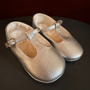 Janie and Jack Silver Mary Jane Baby Shoes